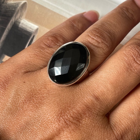 925 Sterling Silver Black Onyx Unisexual! Statement Ring!🖤🖤 - Picture 7 of 13